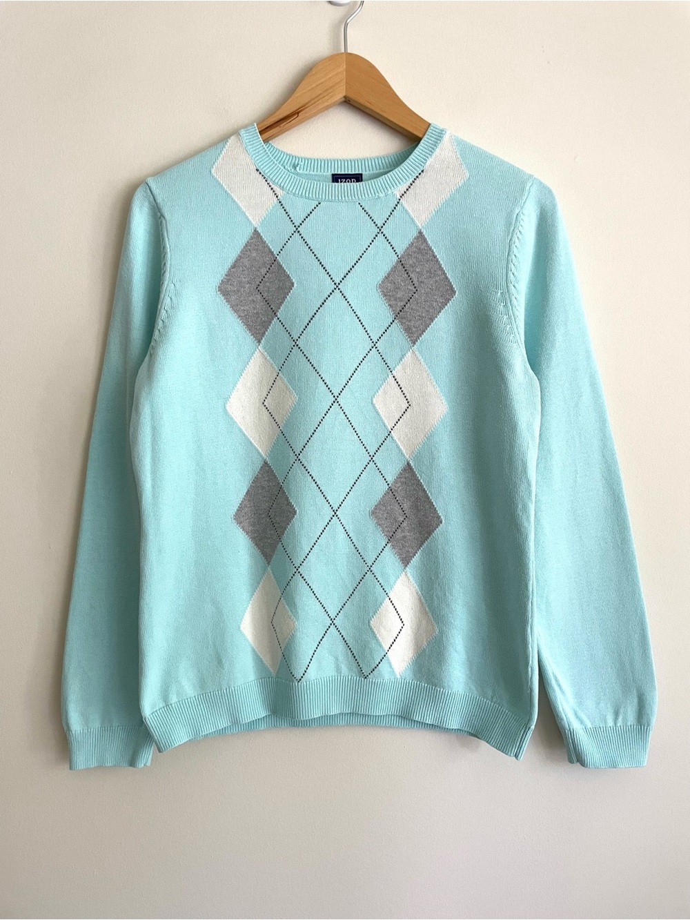 IZOD Argyle 100% Cotton Crewneck Sweater